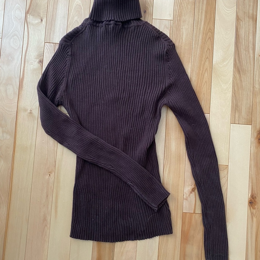 Elegant Brown Turtleneck Sweater